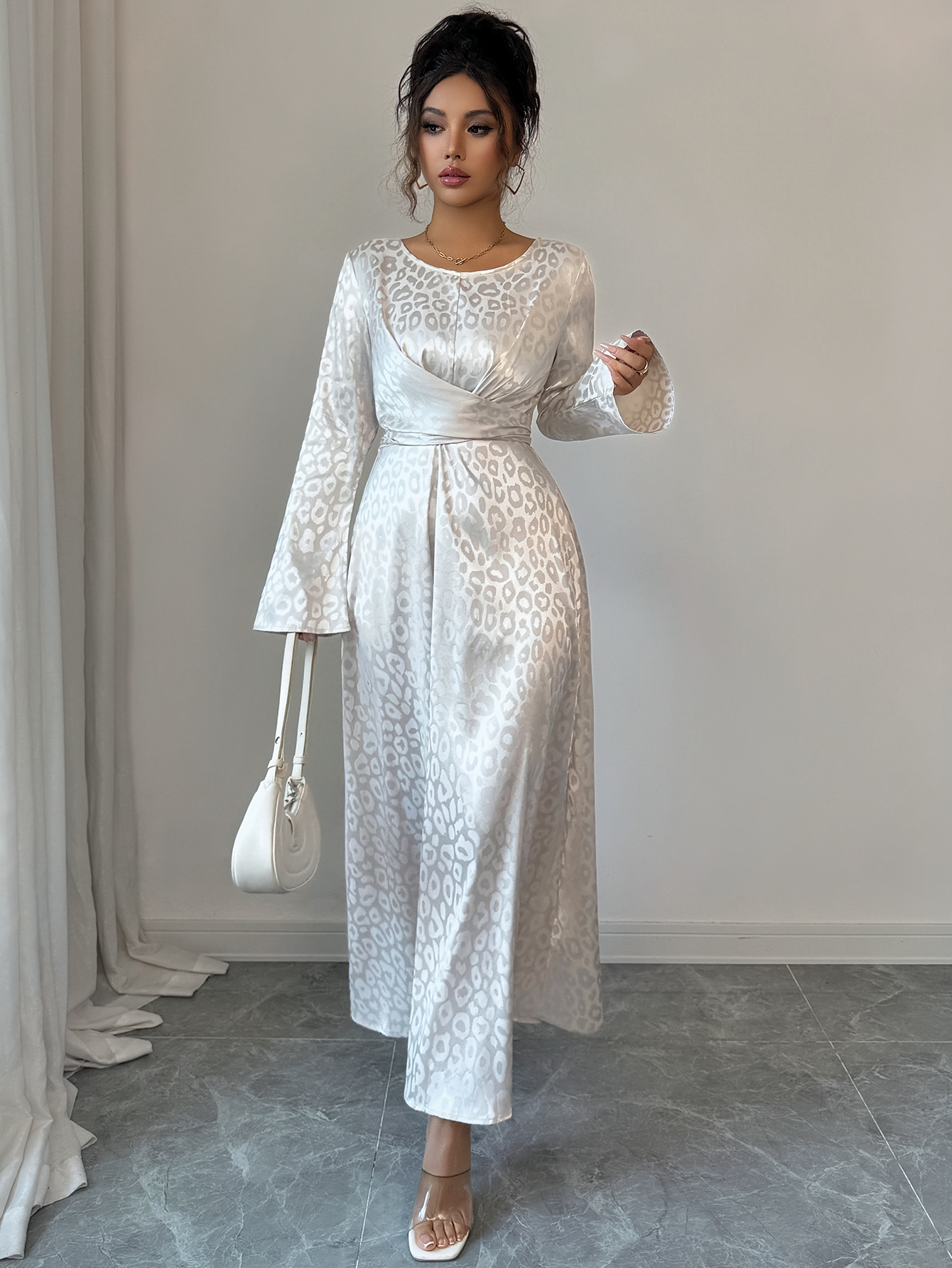 Women's Clothing Elegant High-Waisted Maxi Dress For Women Long-Sleeved European And American Style Autumn/Winter Fashion_ecoleips.com
