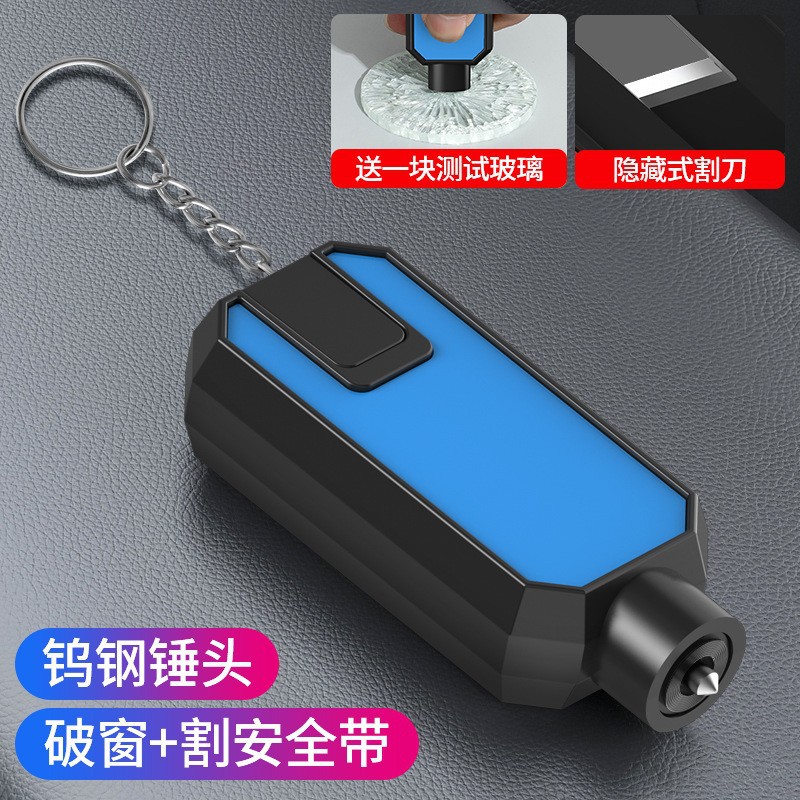 Seat Belt Cutter – Mini Qəza çəkici - new-safety-hammer-blue-test-glass