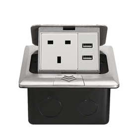 嵌入式德标地面插座盒floor socket弹起式USB英标银色欧标地插座
