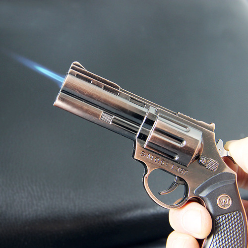 Revolver Creative Windproof Lighter Metal Toy Shape Inflatable Lighter Smoking Accessories Wholesale Cross-Border Not Fireable