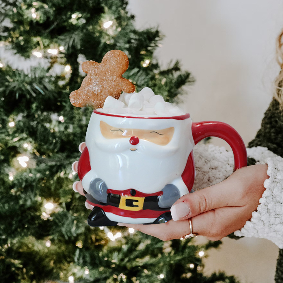 Ins style cute Santa Claus ceramic cup