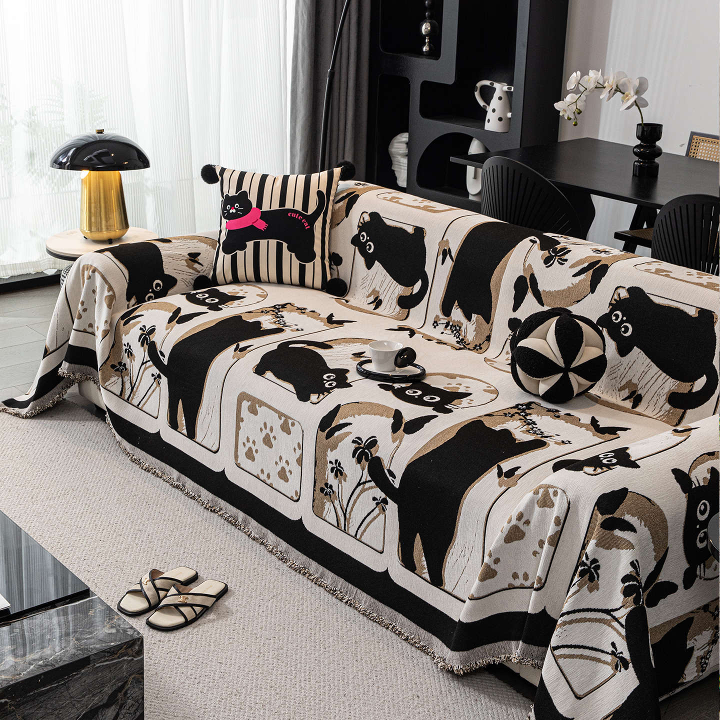 Cartoon Sofa Cover Cloth, Sofa Cover Towel, Cross-Border Sofa Towel, Thickened All-Season Universal Sofa Cover, Sofa Slipcover, Sofa Cushion