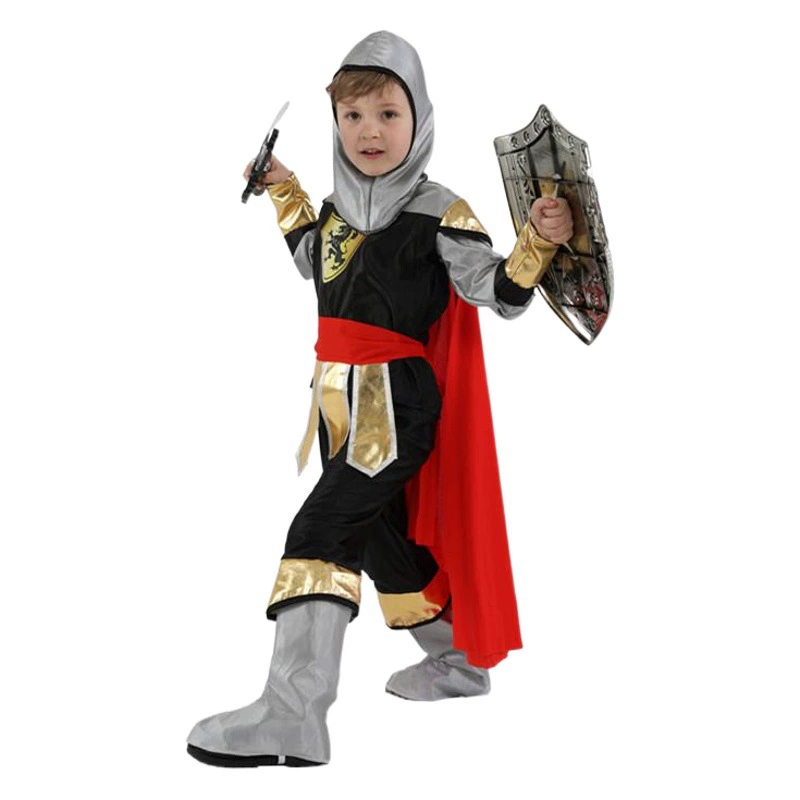Костюм для мальчика на Хэллоуин, наряд для сценических выступлений, роскошный костюм короля B-0191, красивый королевский маленький воин