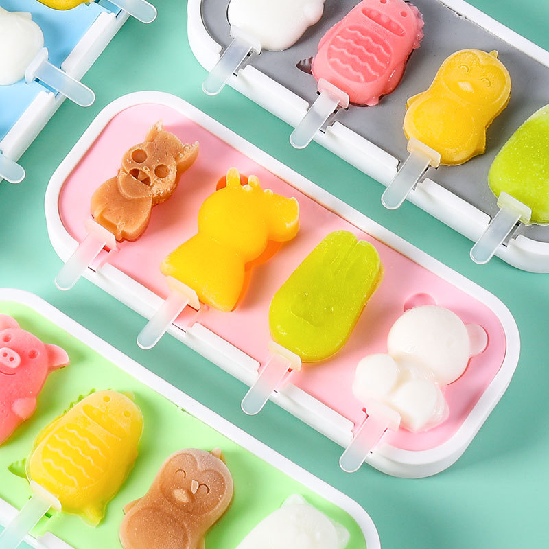 animal modelling Superposition With cover DIY4 silica gel Ice cream mould Cartoon Popsicle Popsicles Ice block make Model