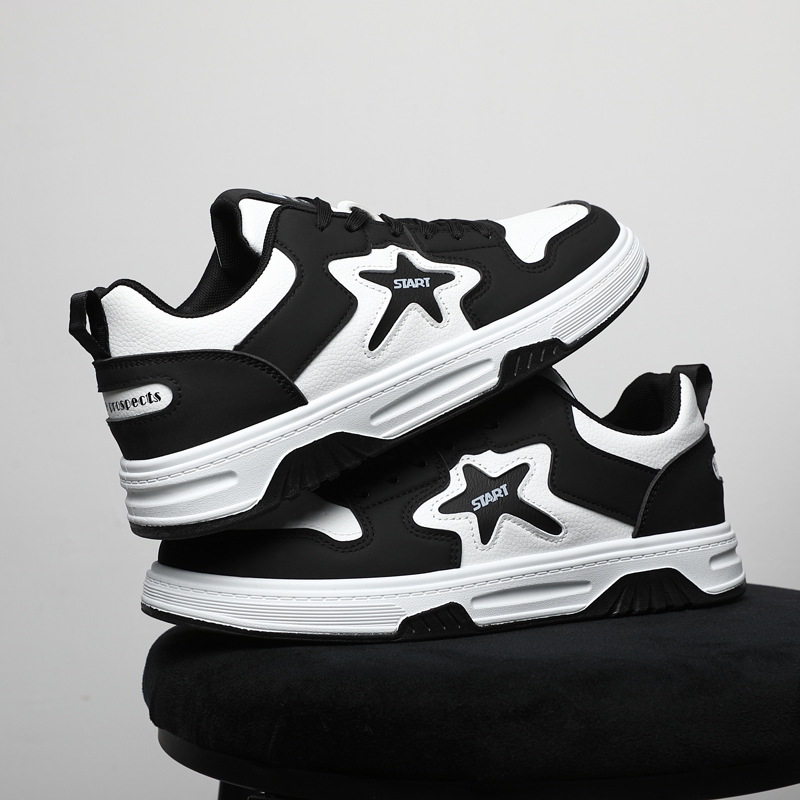 Zapatos de hombre de otoño nuevo estilo, deportes y ocio para jóvenes, zapatillas de deporte pequeñas y blancas, estudiantes de secundaria transfronteriza, zapatos de moda PU al por mayor