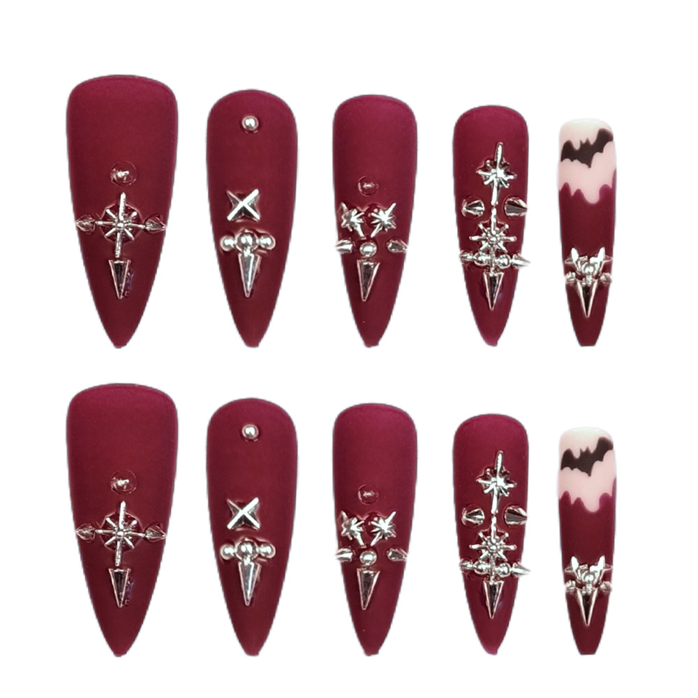 Vinegar mate remaches cruz manicure comercio exterior taladro personalización desgaste de uñas 24 piezas de parche de uñas
