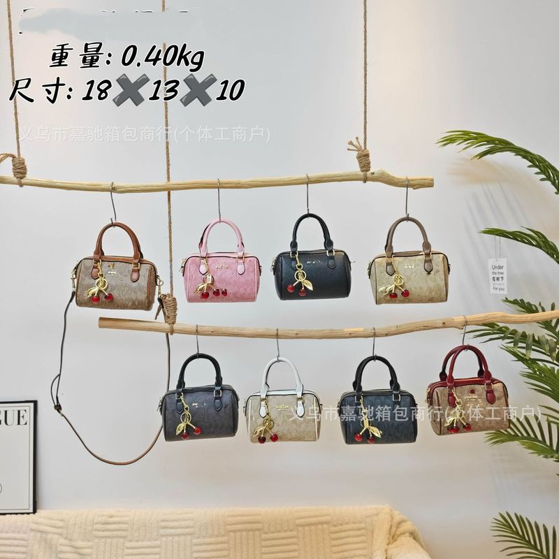 欧美时尚印花波士顿包包女2025新款复古老花手提枕头包单肩斜挎包|undefined