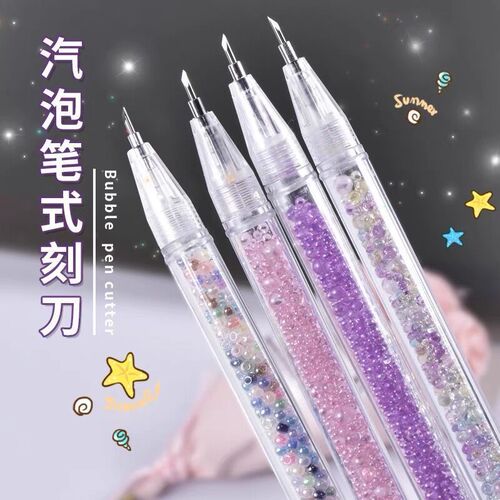 Quicksand Pen Knife Cute Ins Style Girl Heartbreak Stone Pen Knife Hand Account Sticker Paper Cutting Art Knife Engraving Knife