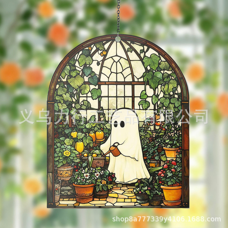 国境を越えた新しいハロウィーンのアクリル吊り下げ装飾屋内屋外ホリデーウィンドウ装飾ペンダント屋外吊り下げ装飾|undefined