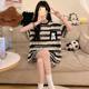Summer Pajamas for Women, Summer Short-Sleeved, Loose and Extra Large Size 100kg Can Be Worn Outside, New Home Clothes Two-Piece Set