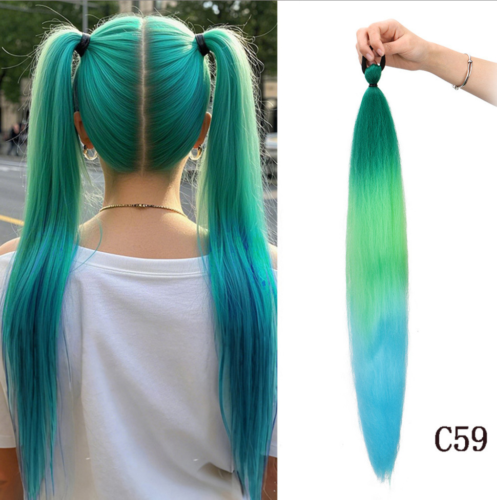 Fábrica de niñas elásticas pelucas de cola de caballo trenzas de boxeo trenzas de cuerda elástica de color trenzas de caballo para niños pelucas de cola de caballo