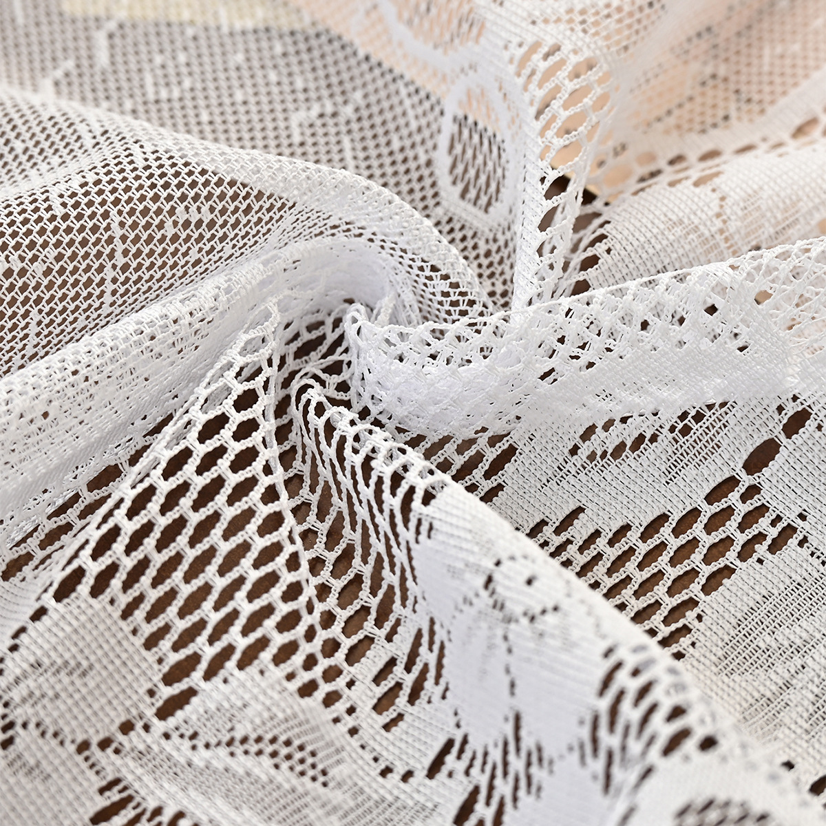 Nuevo estilo transfronterizo de encaje, cortina corta, rejilla de la ventana, cortina de urdimbre semisombreada, cortina de cocina, media cortina, TEMU