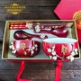 婚庆结婚韩式酒红陶瓷碗