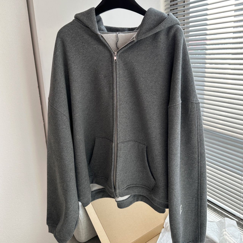 Heavy-Duty Glitter Hoodie, Celebrity Style, Fleece-Lined, Solid Color, Zip-Up, Oversized, Loose-Fitting Zip-Up Jacket for Men and Women Heavy-Duty Glitter Hoodie, Celebrity Style, Fleece-Lined, Solid Color, Zip-Up, Oversized, Loose-Fitting Zip-Up Jacket for Men and Women
