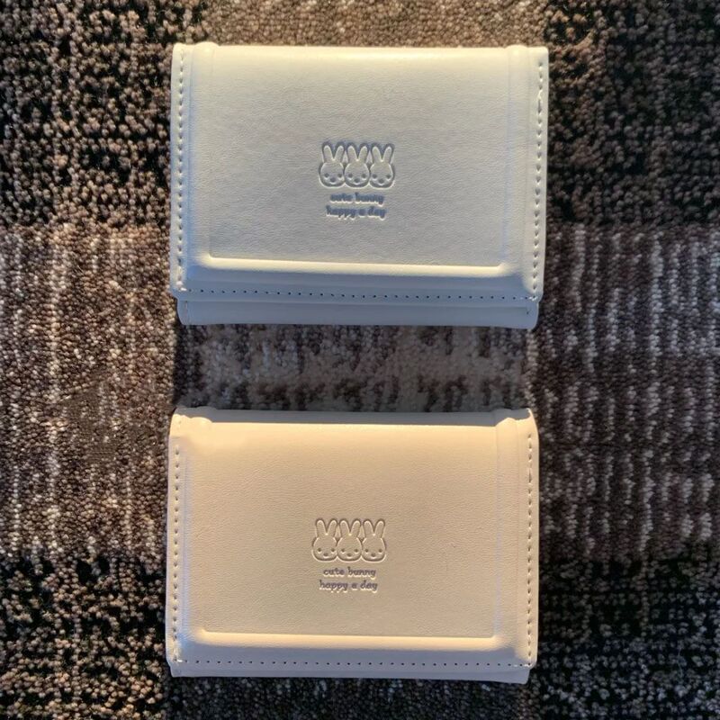 Korean-Style Cream-Colored Wallet, Cute Pink-Blue Card Holder, Simple and Multifunctional, Exquisite Portable Gift for Female Students