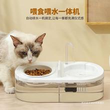 宠物猫咪自动喂食器喂食饮水一体器大容量猫咪饮水碗陶瓷宠物用品