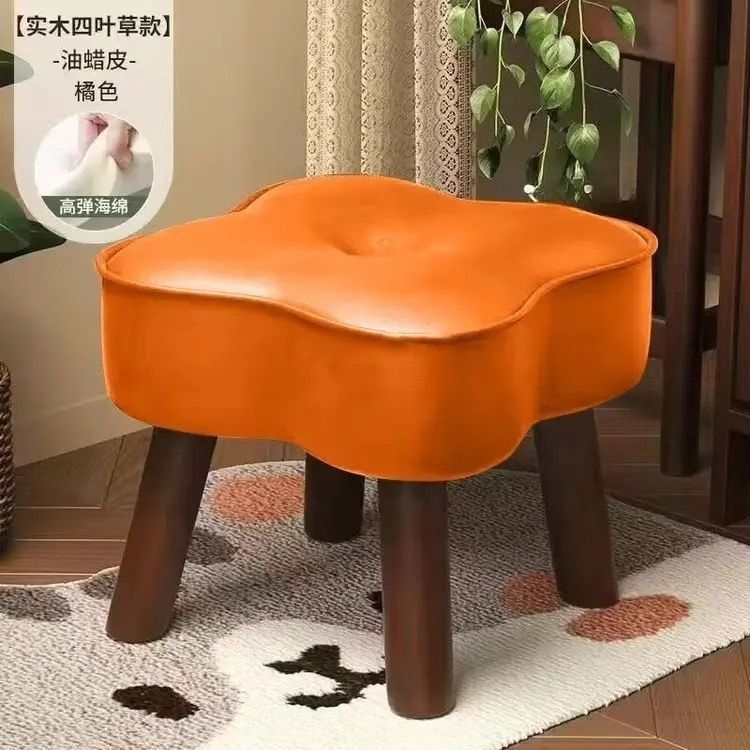 小凳子家用矮凳客厅高级感实木板凳简约门口换鞋凳创意软包沙发凳|undefined