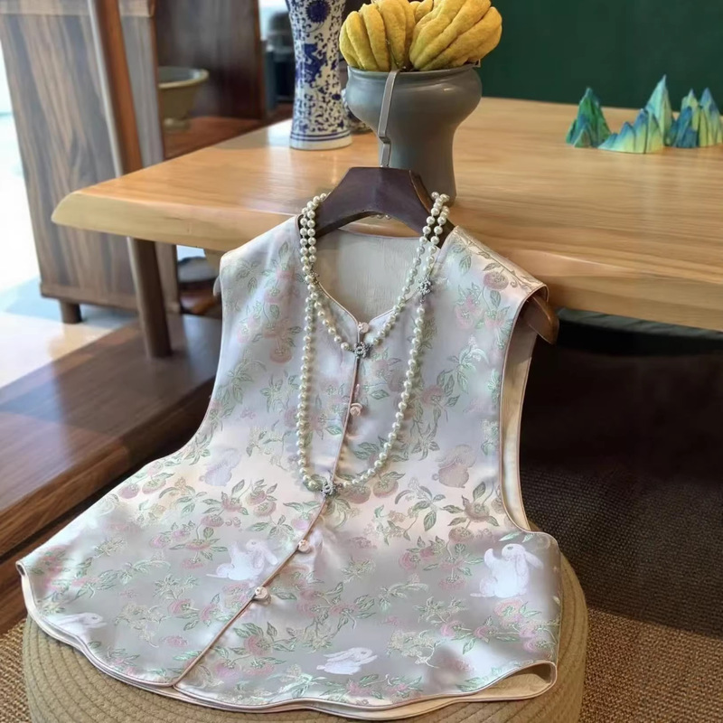 Double-Sided Reversible Spring New Fashion Trendy New Chinese Style Women's Clothing Cloud Brocade Jacquard Vest Gilet