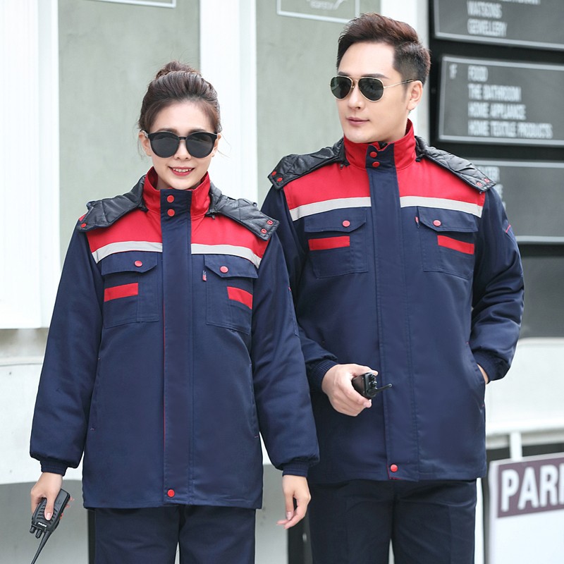 invierno algodón chaqueta de algodón conjunto de ropa de trabajo chaqueta de hombre y mujer reparación de automóviles fría gruesa ropa de protección laboral desmontable calentamiento