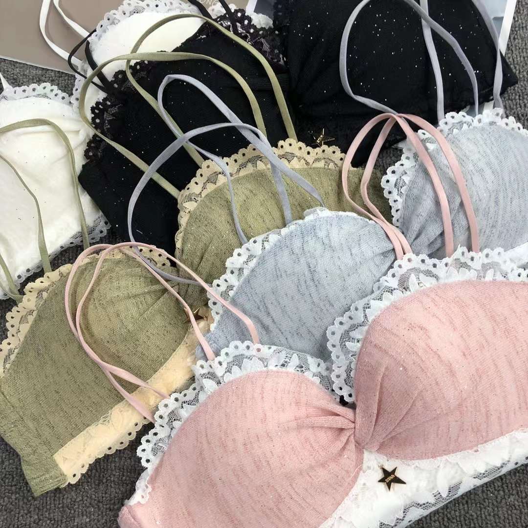 Nueva colección de pecho push-up ajustable de tres pechos cómoda sin costura inalámbrica superior delgada inferior ropa interior gruesa sujetador de las mujeres