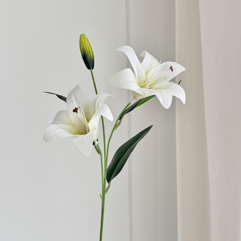2025新款3D打印百合花仿真花客厅茶几北欧风装饰假花婚庆布置|undefined