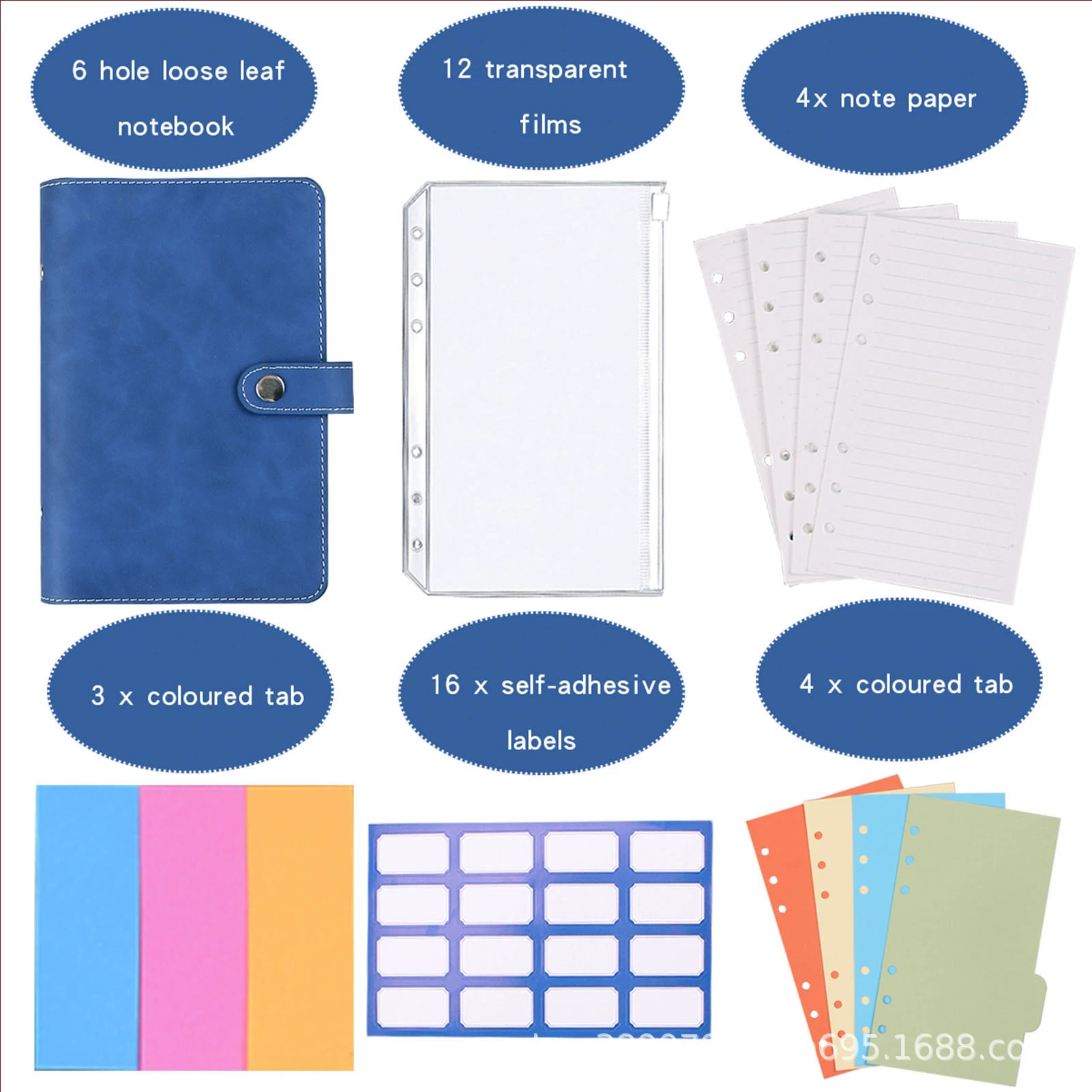 Planner Binder Notebook, PU Cover, Tear-Off Budget Sheets 27 pcs, A5-Style Organizer