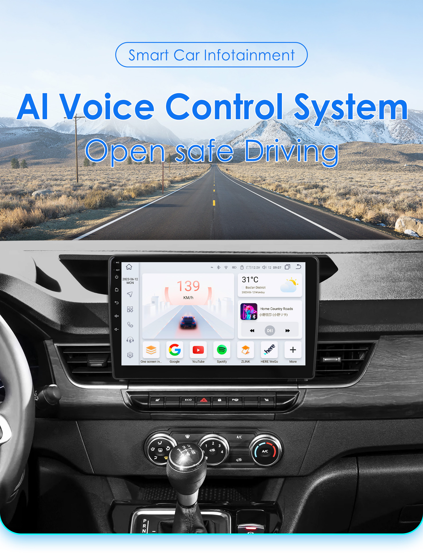 Suitable for 19-25 Renault Kangoo Android large screen navigation GPS reversing image car Bluetooth all-in-one machine