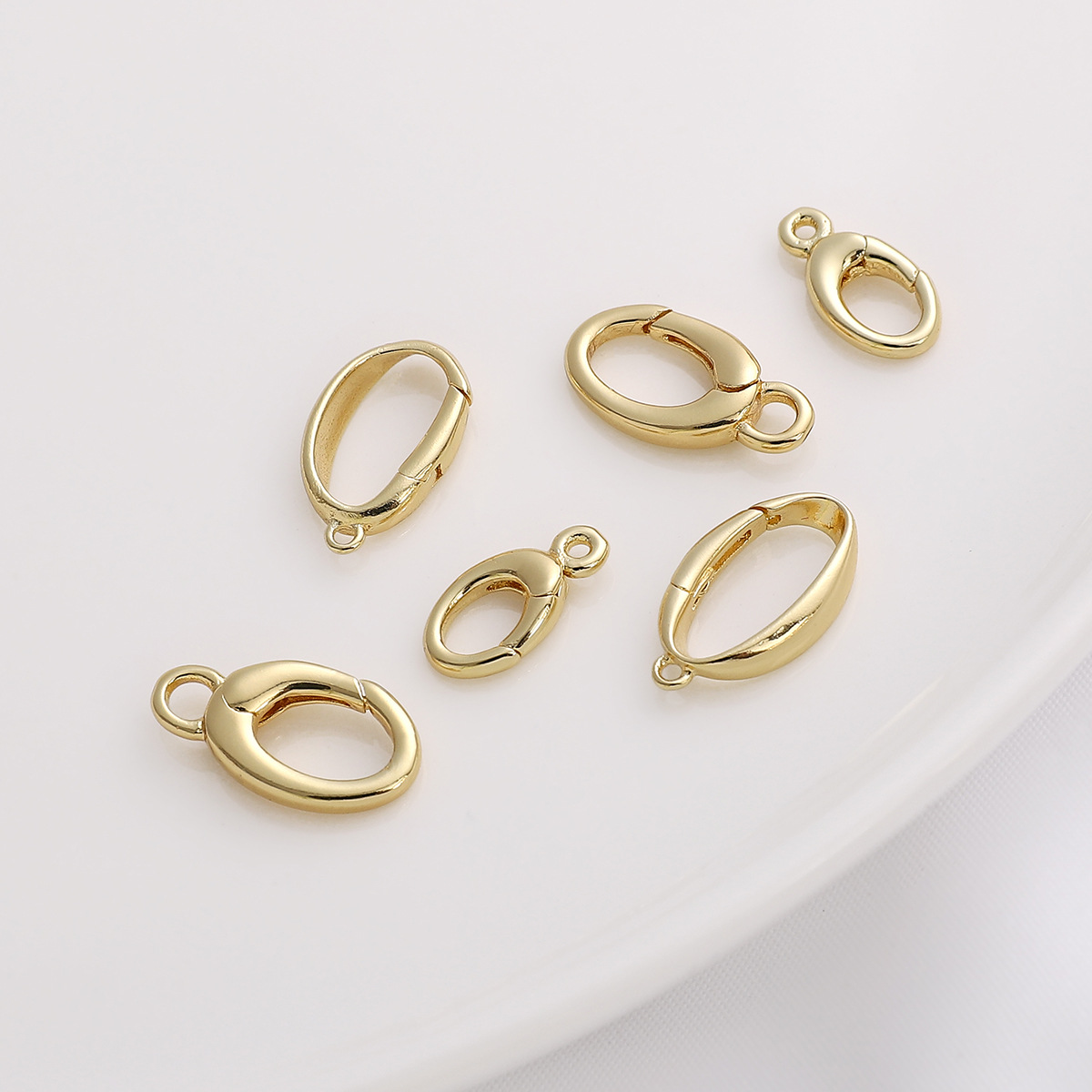 7 * 14mm Jewelry Making Size 1 Piece 7 * 14mm Copper 14K Gold Plated Solid Color Polished Lobster Clasp Jewelry Accessories