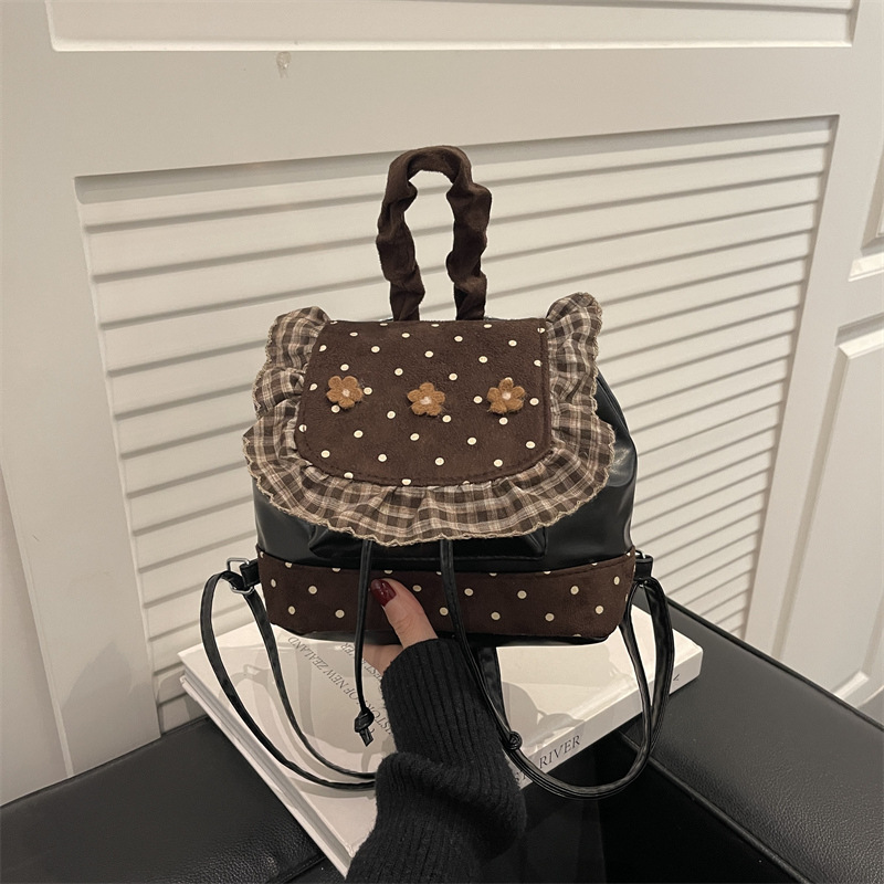 Moda empalmada flor mini mochila para mujeres 2026 nueva moda coreana universal lindo pequeño regalo de mochila