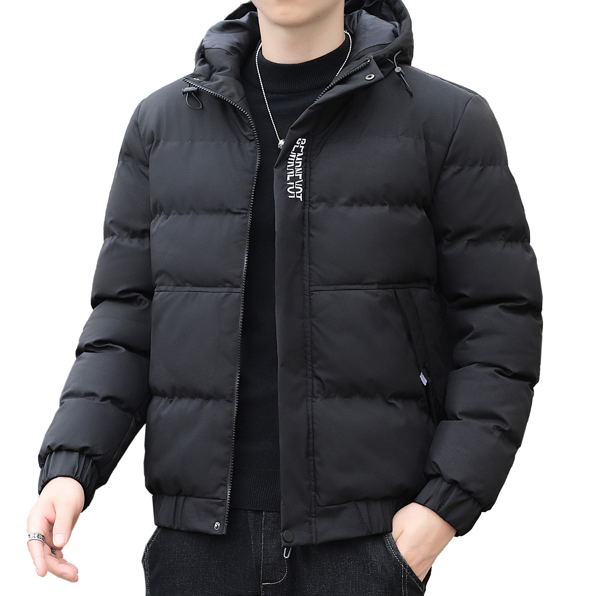 2021 invierno nuevo abrigo de algodón acolchado para hombres engrosados Chaqueta de algodón acolchado con capucha corta abrigo de algodón cálido talla grande fábrica al por mayor