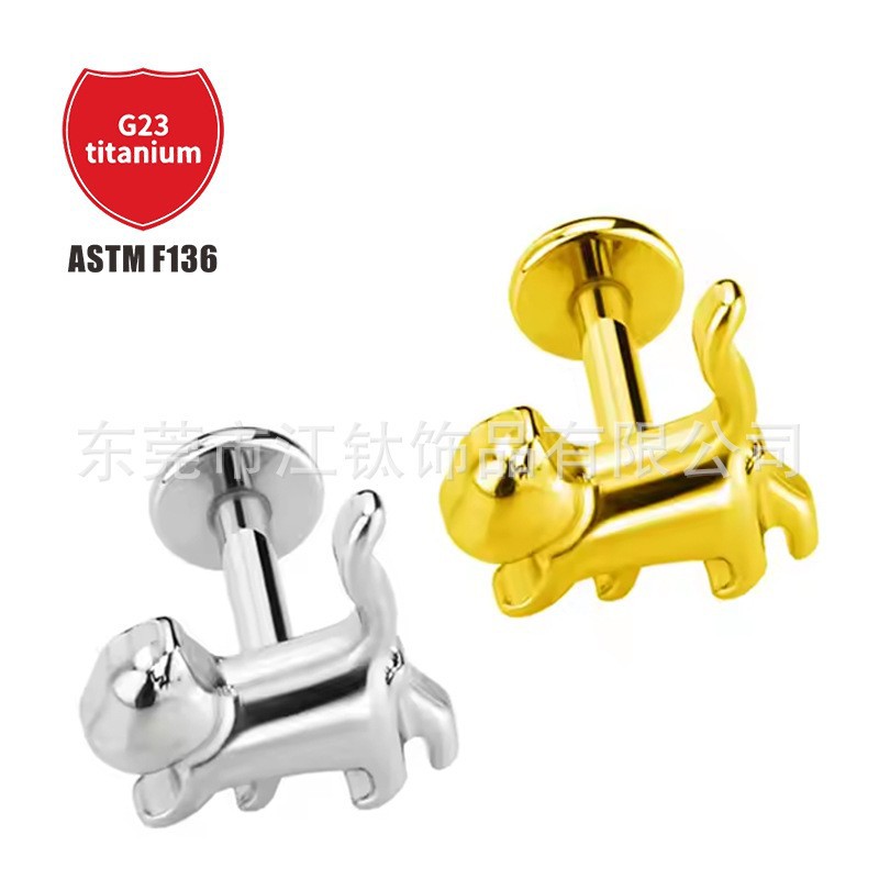 Pointed titanium steel lip stud product view