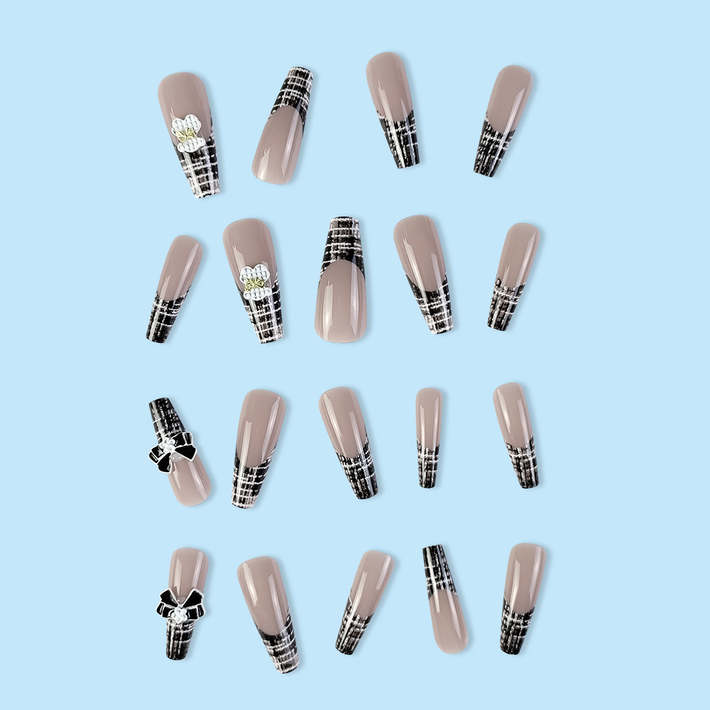 Ventas transfronterizas elegantes manicuras de cuadrícula dulce arco decoración de uñas de moda universal de pájaros para usar uñas