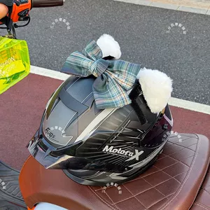 Motorcycle Helmet Decoration Bow JK Stripe Full Helmet Accessories