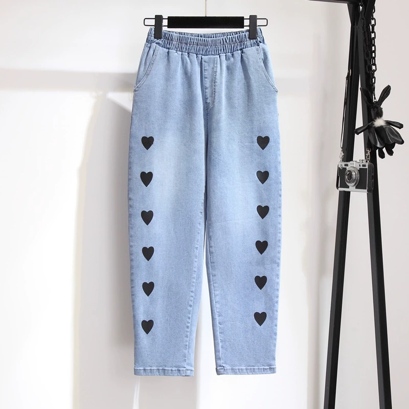 100, 00 кг-175,00 кг очень большие джинсы женские эластичные 300 кг жира MM2021 осенние брюки с высокой талией