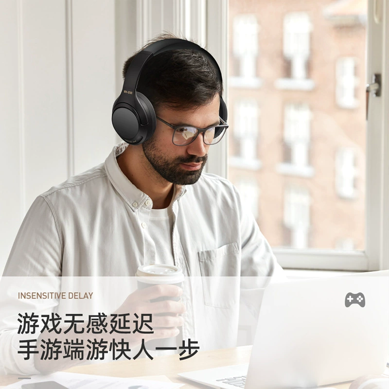 Private model head-mounted ANC active noise reduction headphones with long battery life, large battery and low latency wireless Bluetooth headset for e-sports