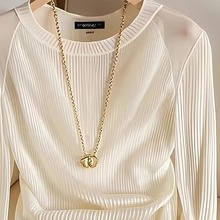 白色薄款长袖针织衫女装春秋季2025新款尾单冷淡独特别致上衣