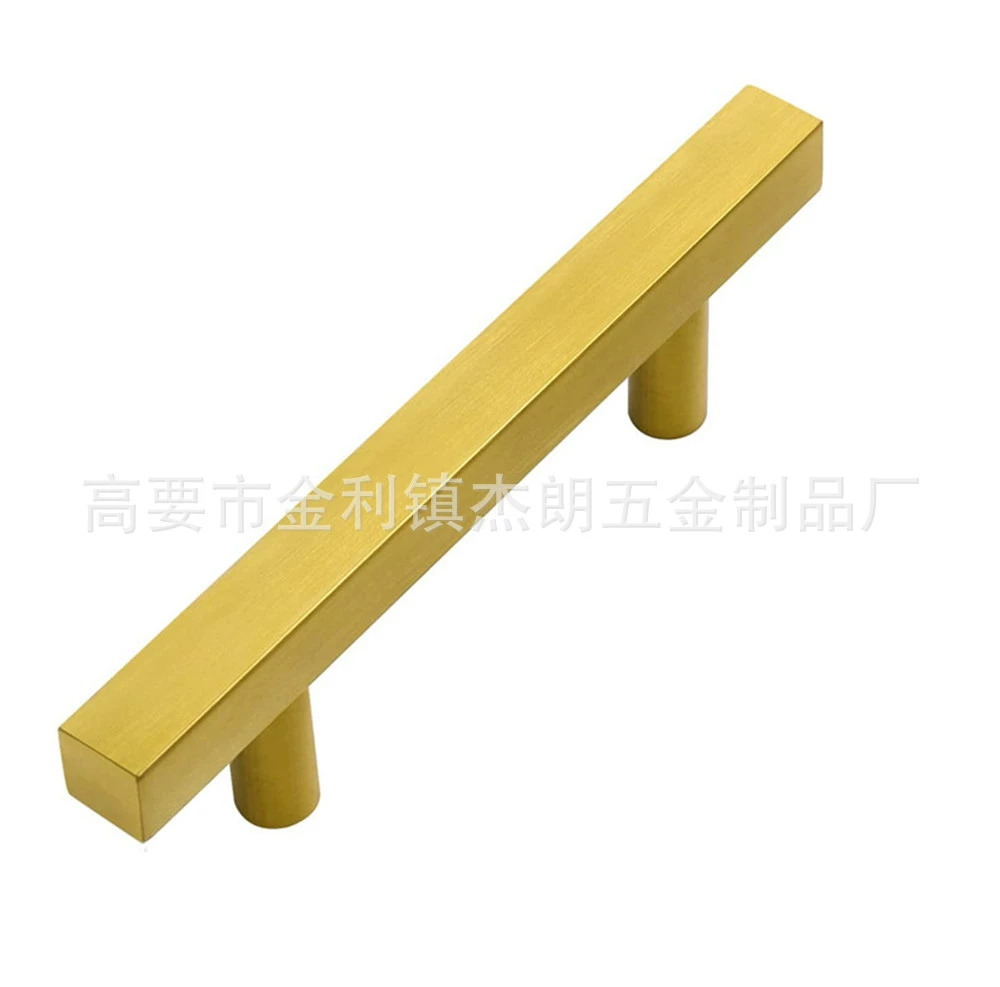 Квадратная Золотая дверная ручка шкафа квадратная трубка круглые ножки из нержавеющей стали современный простой шкаф для ящиков Золотая Удлиненная ручка