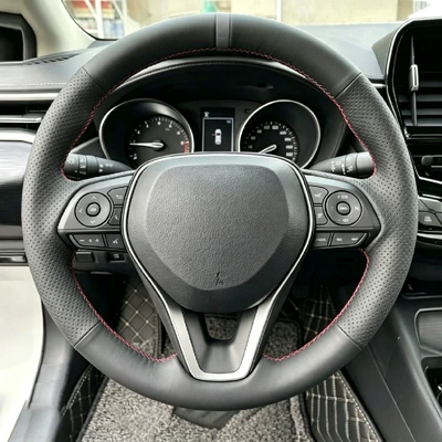 steering wheel cover, Corolla | Steering wheel cover - toyota-series-with-holes-on-both-sides-gray-alignment-mark-gray-line-38cm