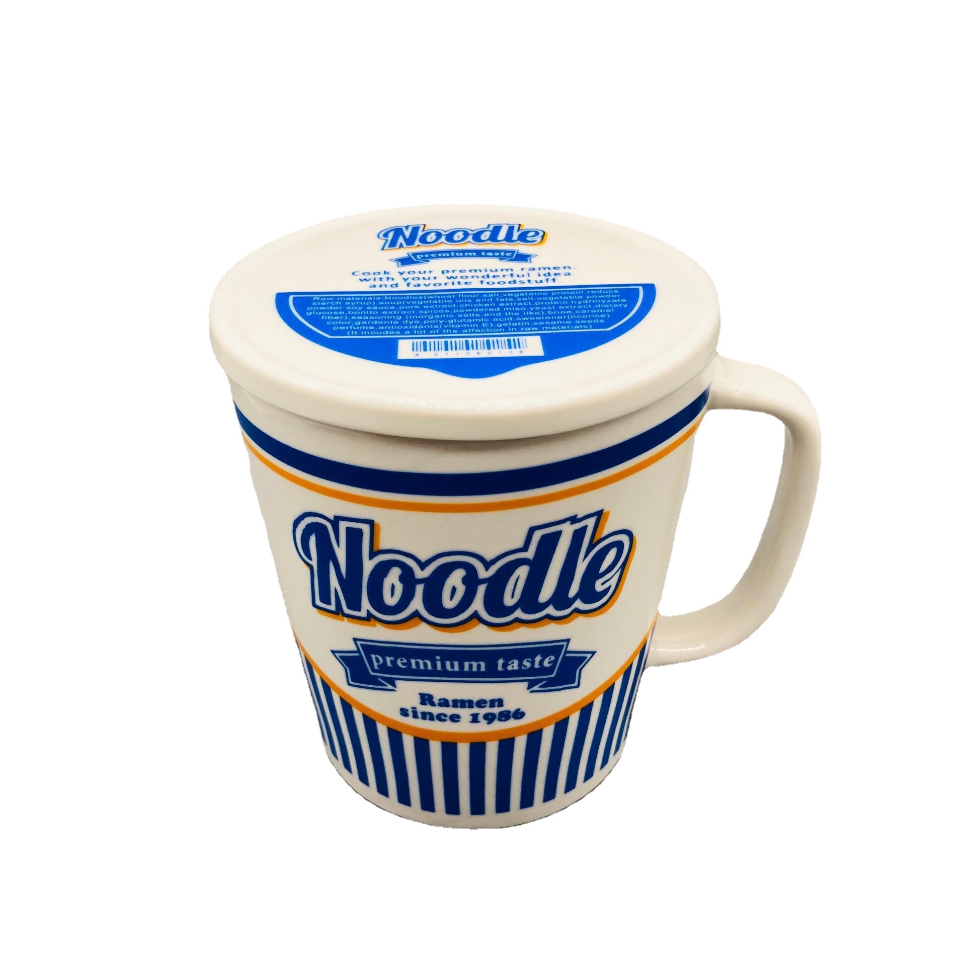 Japonés creativo sabor mixto taza de fideos instantáneos forma Taza de cerámica con tapa subred taza de agua roja fideos instantáneos
