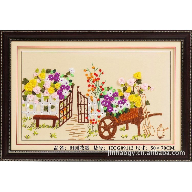 Nueva cinta bordado tridimensional bordado hecho a mano bricolaje colgando pintura sala de estar dormitorio estudio material paquete kit ramo colgante pintura