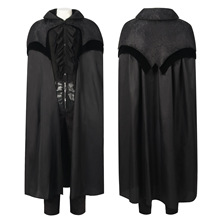 热销万圣诞节装扮cos服   派对中世纪立领复古提花双层盘扣披风