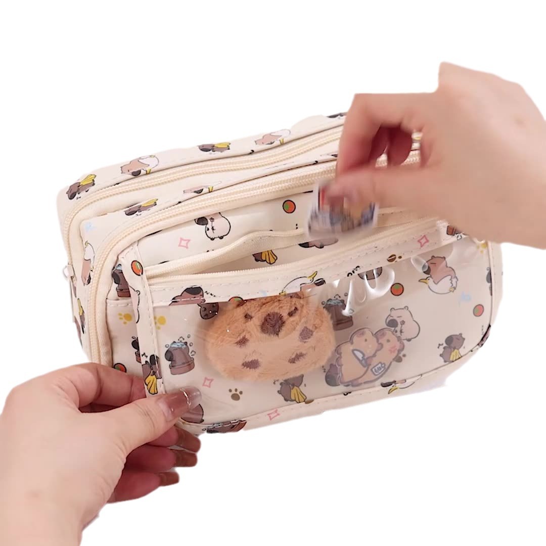 Estuche de lápices Coolomi para niñas, diseño de dibujos animados, gran capacidad de 9 capas, caja de papelería escolar