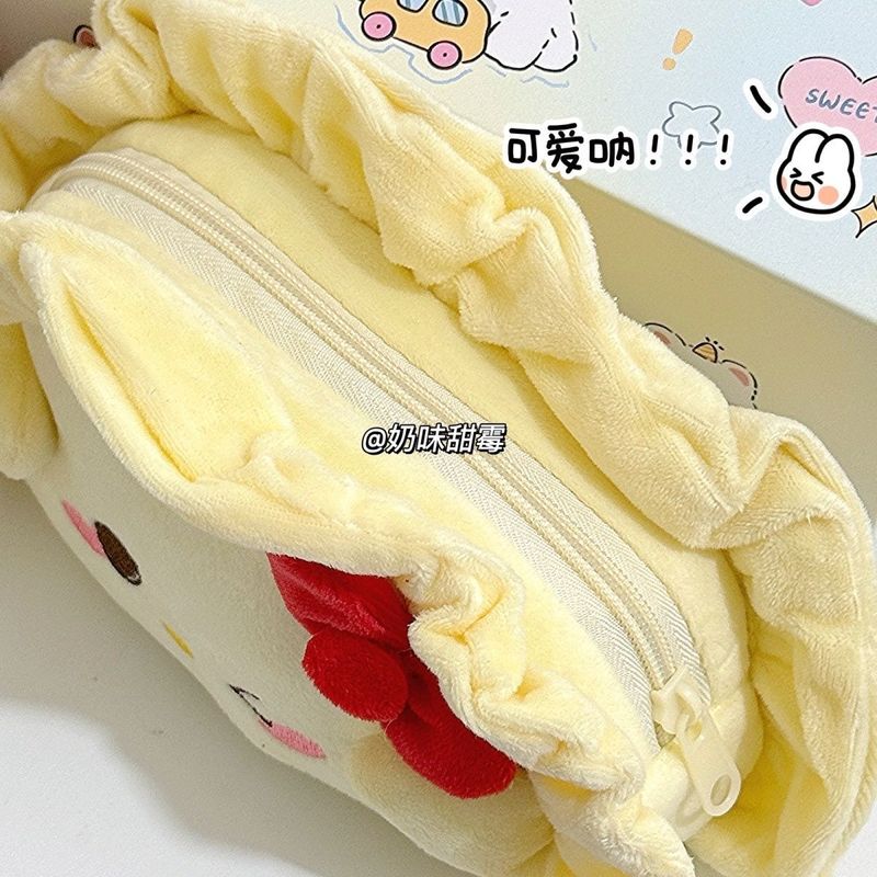 日本のかわいい高価値漫画学生シミュレーション餃子 KT 猫ぬいぐるみ鉛筆バッグ大容量文具箱収納袋|undefined