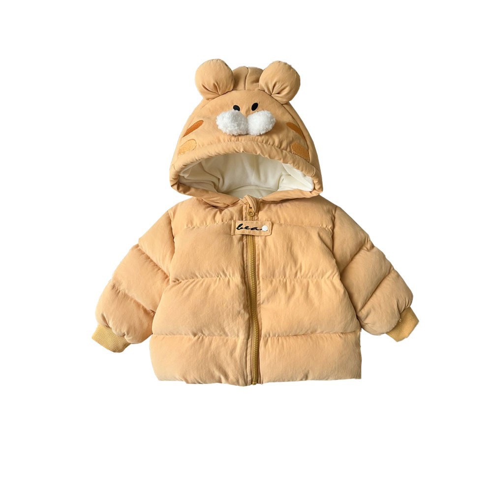 2024 nuevo estilo de invierno, estilo occidental, grueso y cálido, lindo abrigo de algodón de tigre de dibujos animados, ropa de invierno para bebés