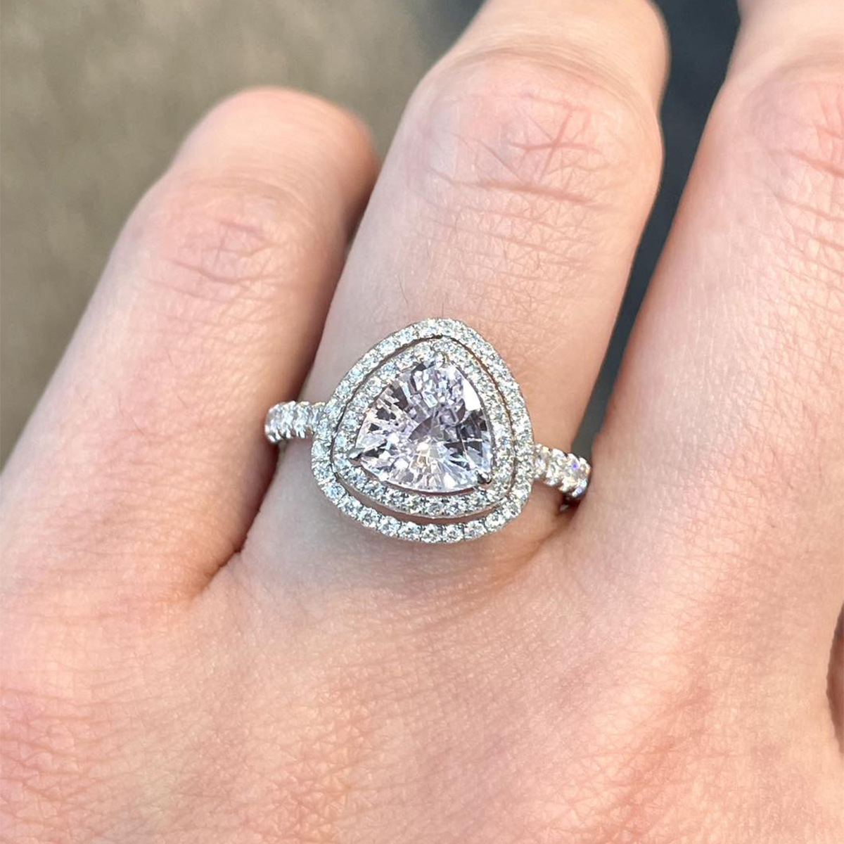 European and American Light Luxury Luxury Simulation Diamond Ring Princess Geometric Zircon Lady Ring Engagement Proposal Diamond Ring