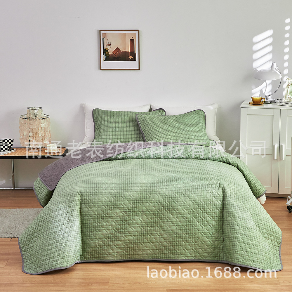 跨境外贸供货欧美床上用品亚马逊速卖通夹棉绗缝被床盖空调被套件