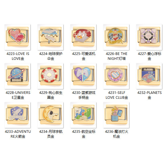 New European Style Detachable Charm Bracelet Stainless Steel Gold-Plated Navigation Element Flash Bracelet Small Commodity Supply