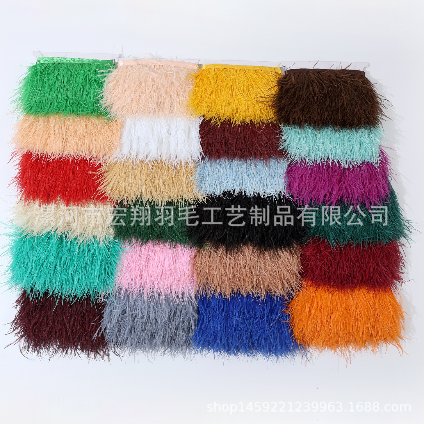 8-10cm厂家直销批发黑色鸵鸟毛布带羽毛布条花边羽毛布边服装辅料