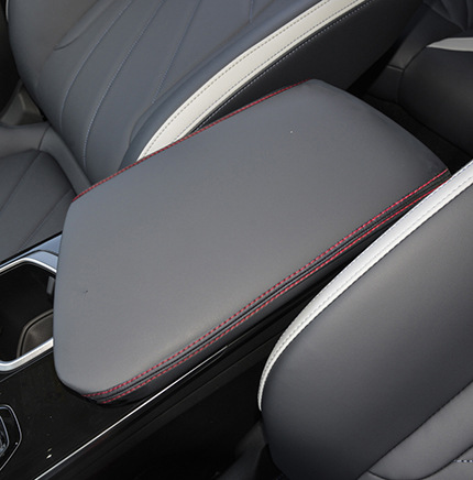 Boyue L Center | Geely Armrest box - 23-boyue-l-black-leather-red-line-without-logo