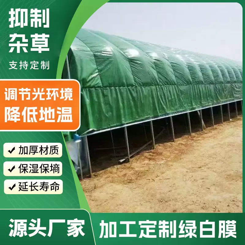 绿白膜食用菌种植专用绿白膜棚膜大棚塑料薄膜抗老化长寿双层保温